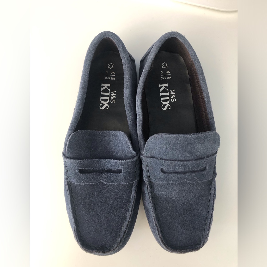 Marks & Spencer Navy Blue Suede Loafers